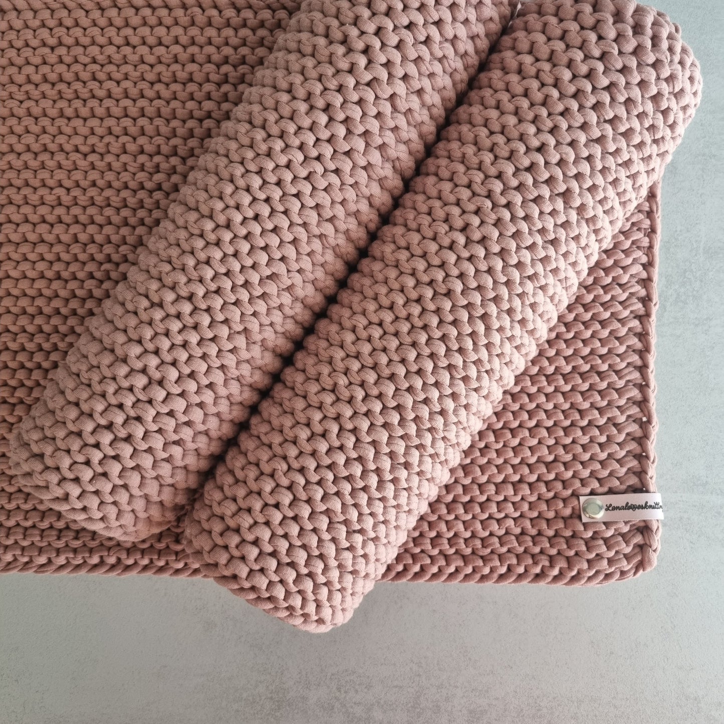 Tischsets Platzsets Gr. L Untersetzer Tischdeko gestrickt Baumwolle 100% recycelt