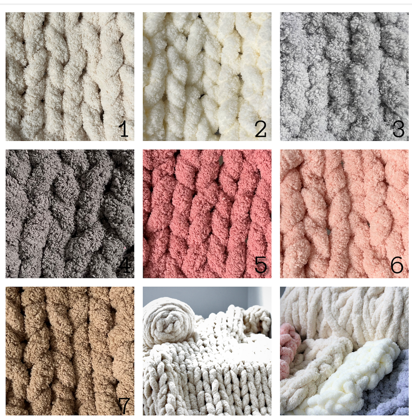 Chenille-Garn zum Armstricken und Fingerstricken Jumbo