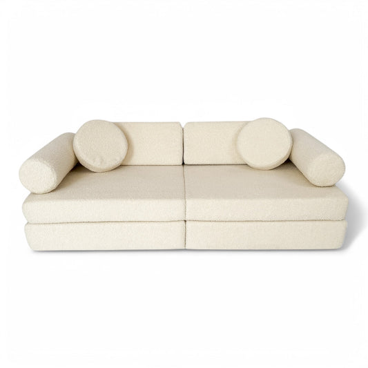 Spielsofa Teddystoff Bouclé – Kreativer Spielspaß & Gemütlichkeit