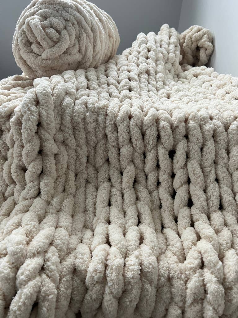 Chenille-Garn zum Armstricken und Fingerstricken Jumbo