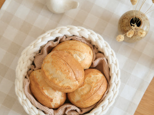 Brotkorb gehäkelt aus Öko-Tex Baumwollkordel