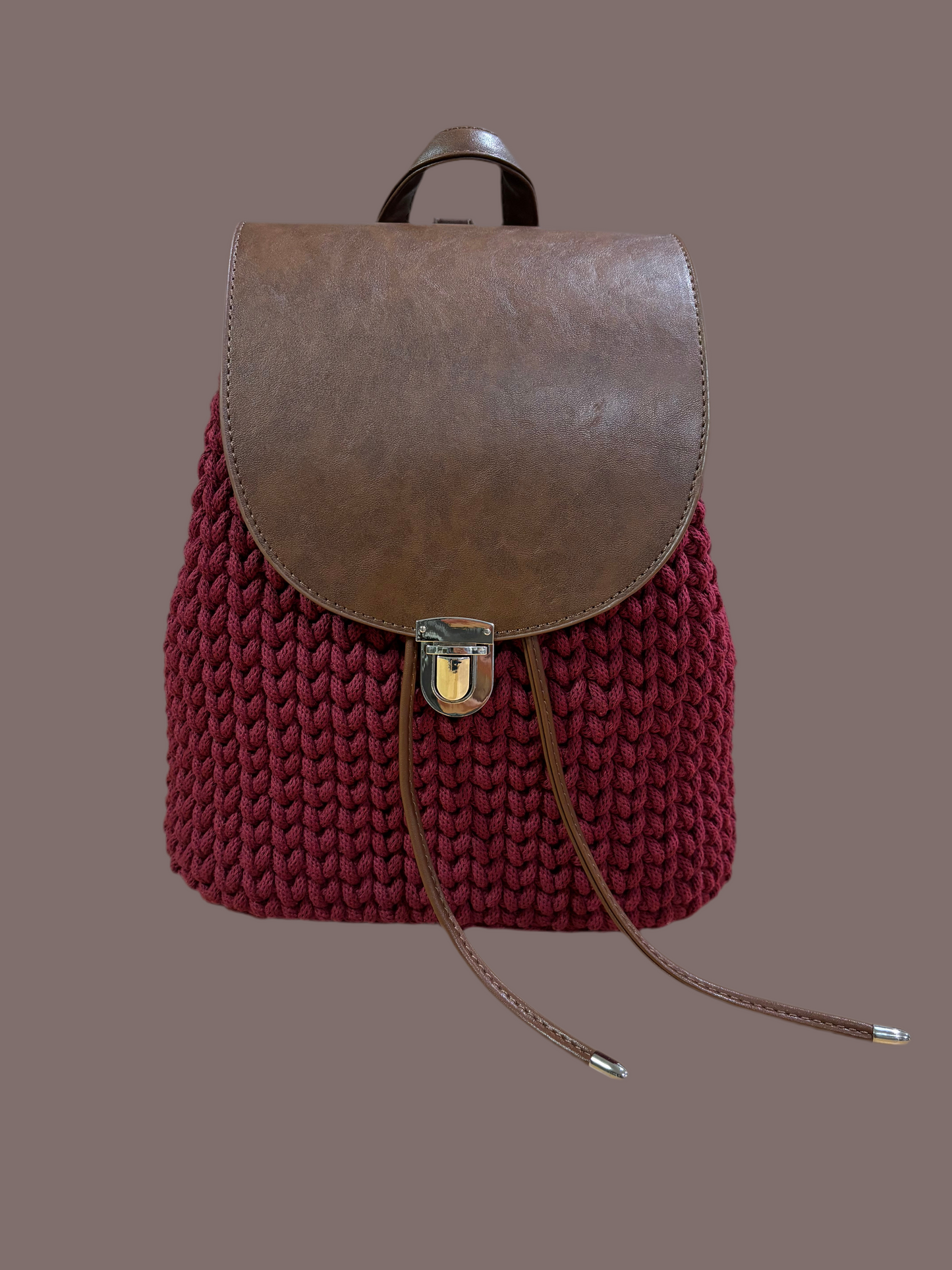 Handgemachter kleiner Rucksack mit veganem Leder