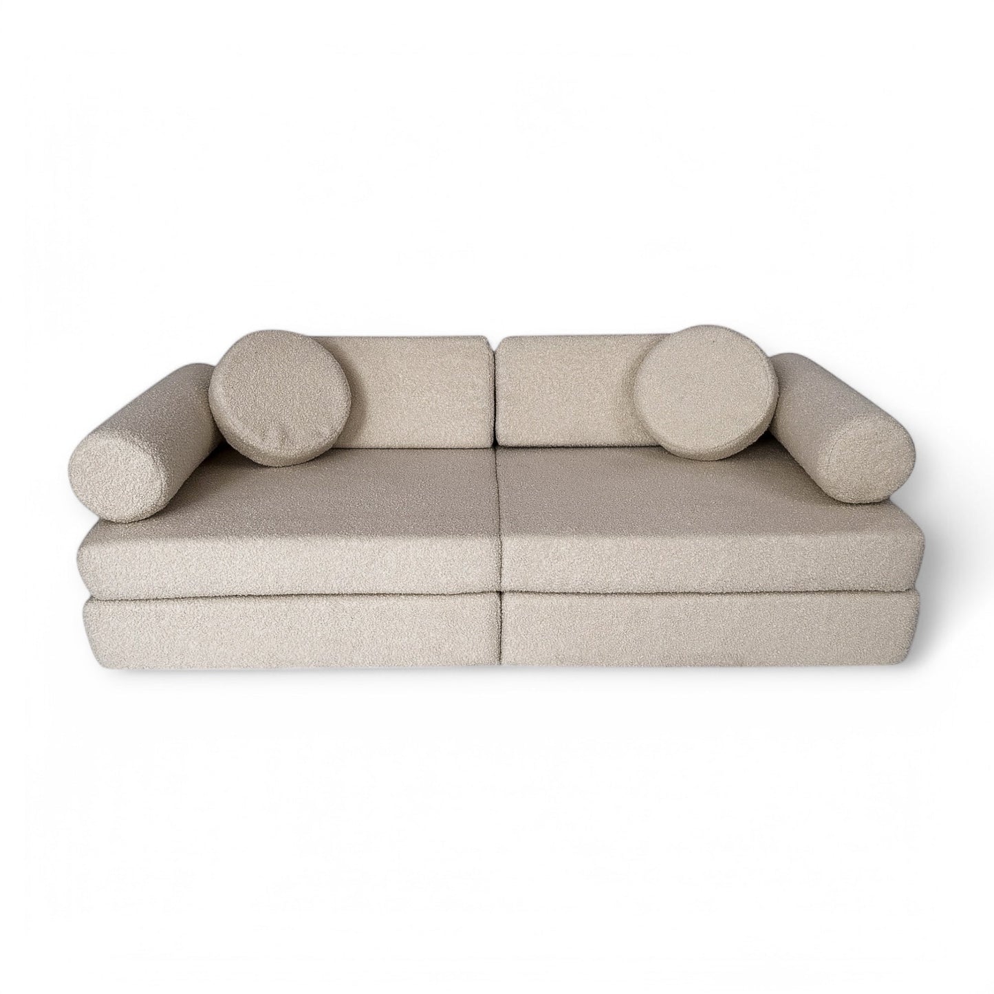 Spielsofa Teddystoff Bouclé – Kreativer Spielspaß & Gemütlichkeit