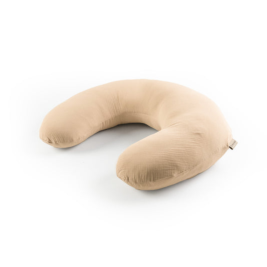 Stillkissen U-Form Musselin mit abnehmbaren Bezug – ergonomisches Mondstillkissen