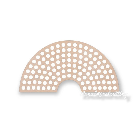 Wooden base for DIY rainbow from yarn residues
