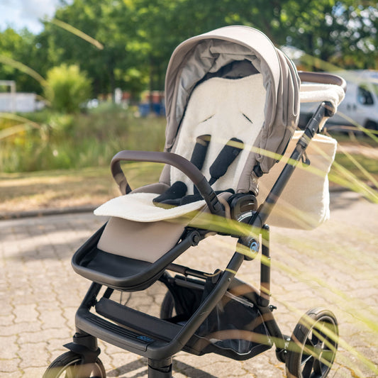 Sitzauflage Teddystoff Bouclé für den Kinderwagen - universell passend