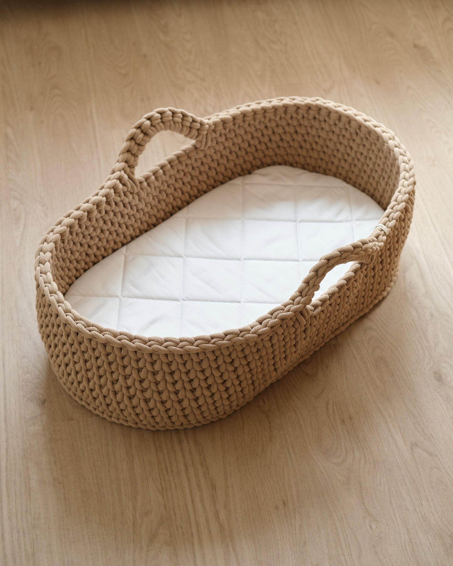 Berceau bébé panier moïse au crochet en coton Oeko-Tex