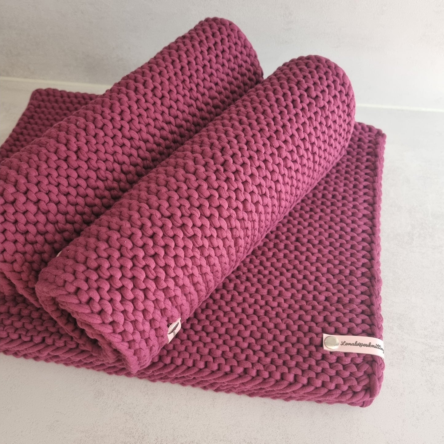 Tischsets Platzsets Gr. M Untersetzer Tischdeko gestrickt Baumwolle 100% recycelt