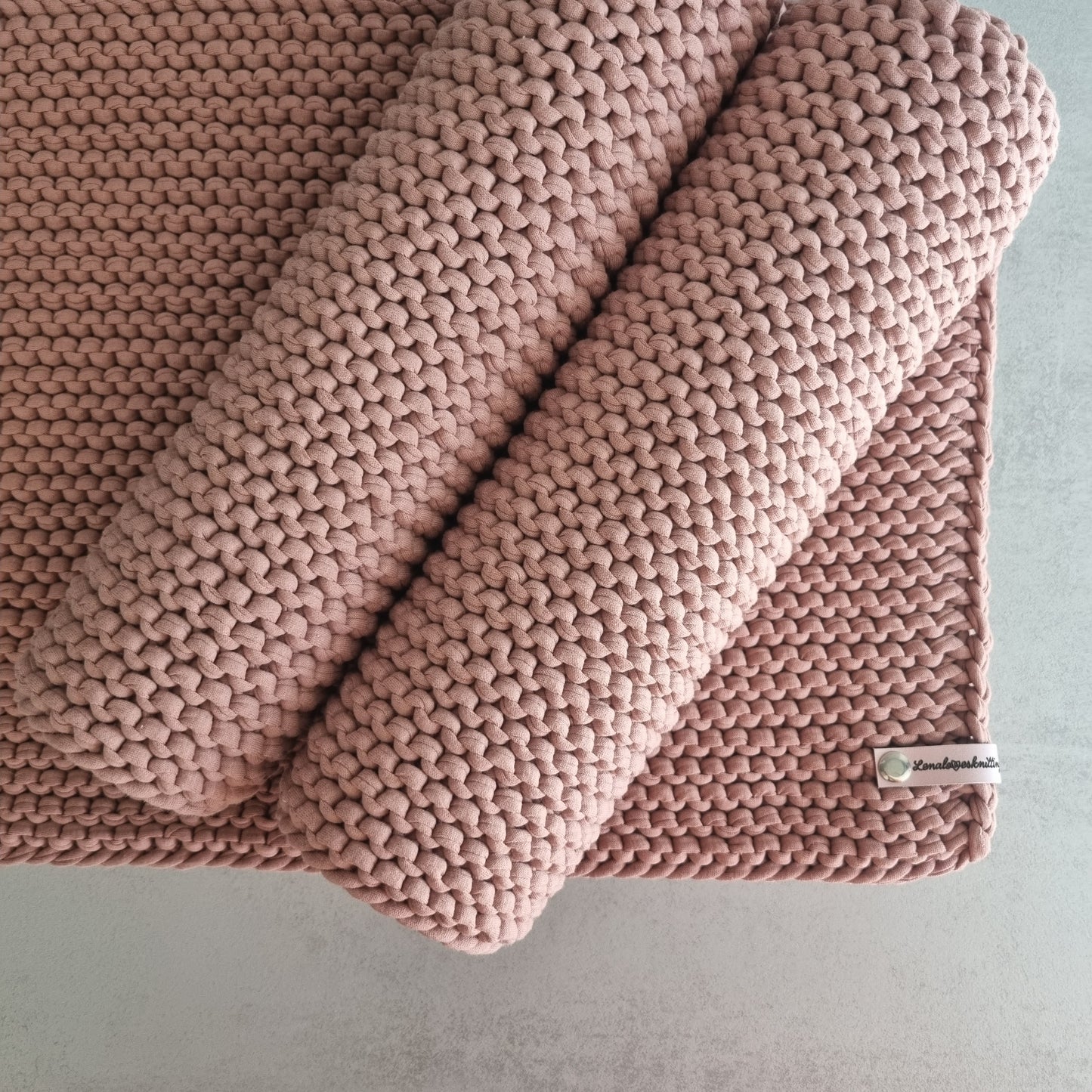 Tischsets Platzsets Gr. M Untersetzer Tischdeko gestrickt Baumwolle 100% recycelt