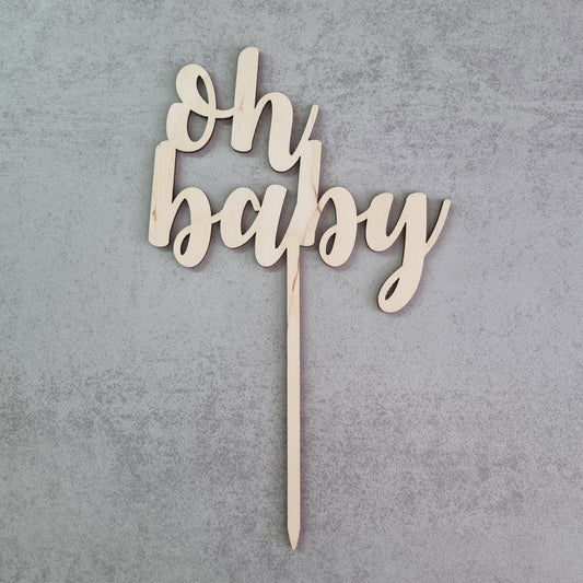 Tortendeko aus Birkenholz "Oh baby"