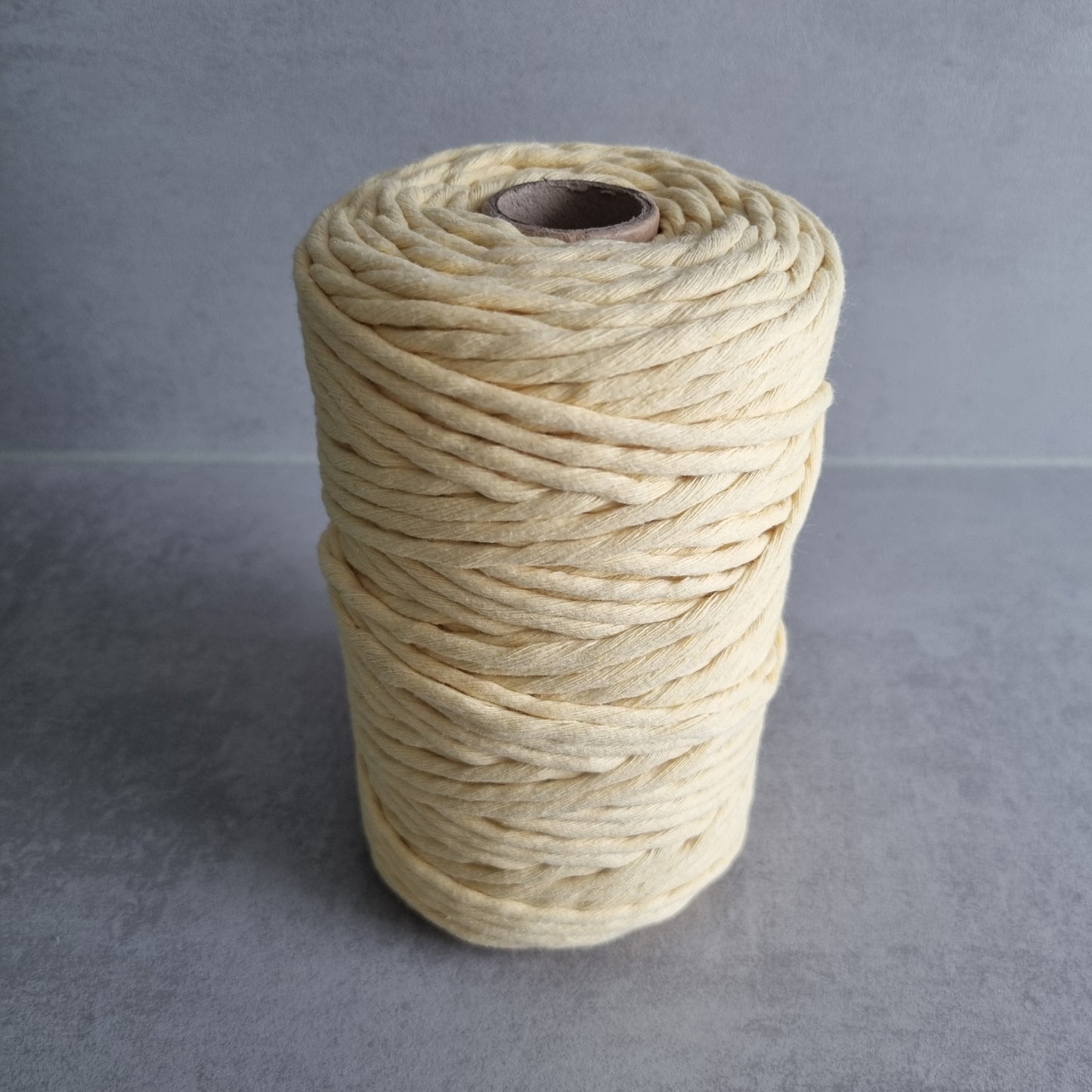 Premium Makramee Garn 4mm Twisted Cord 100% recycelt Baumwolle 100m