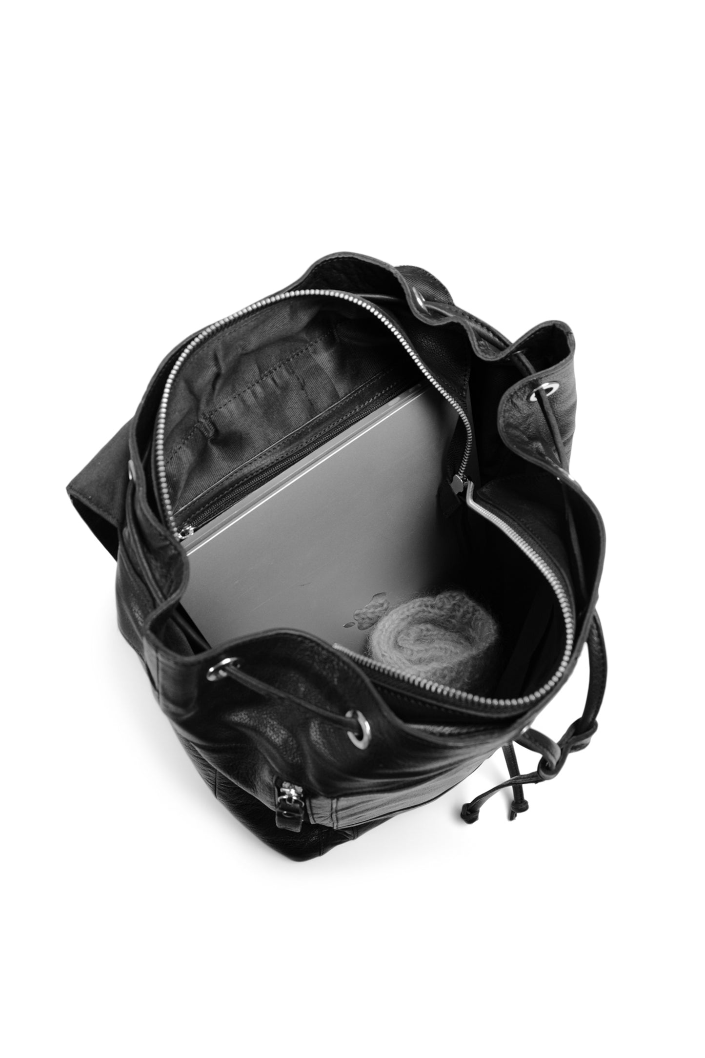 MUUD Lofoten XL Handmade Project Bag Leather Knit Bag / Shopper