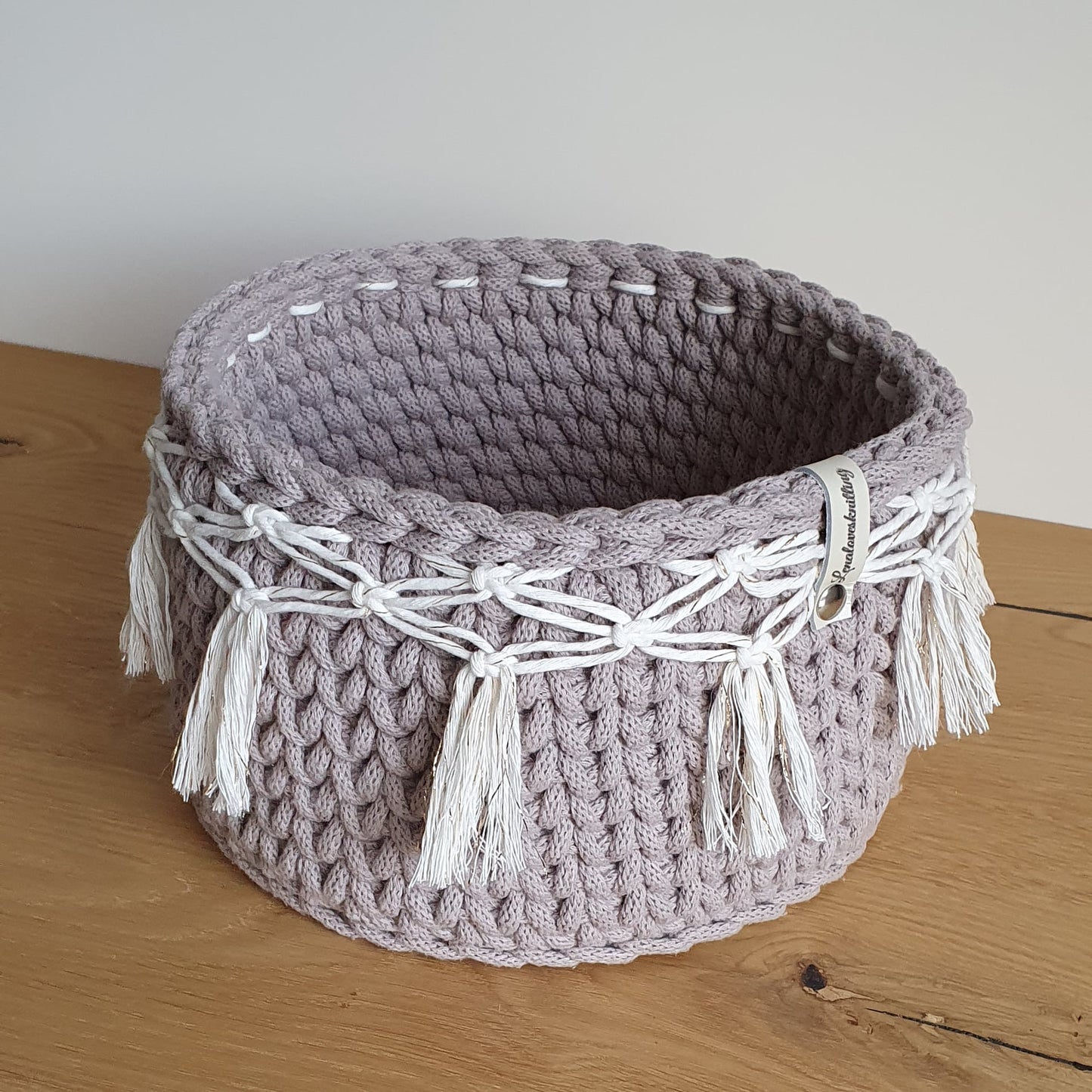 Aufbewahrungskorb 20cm gehäkelt aus recycelten Baumwolle