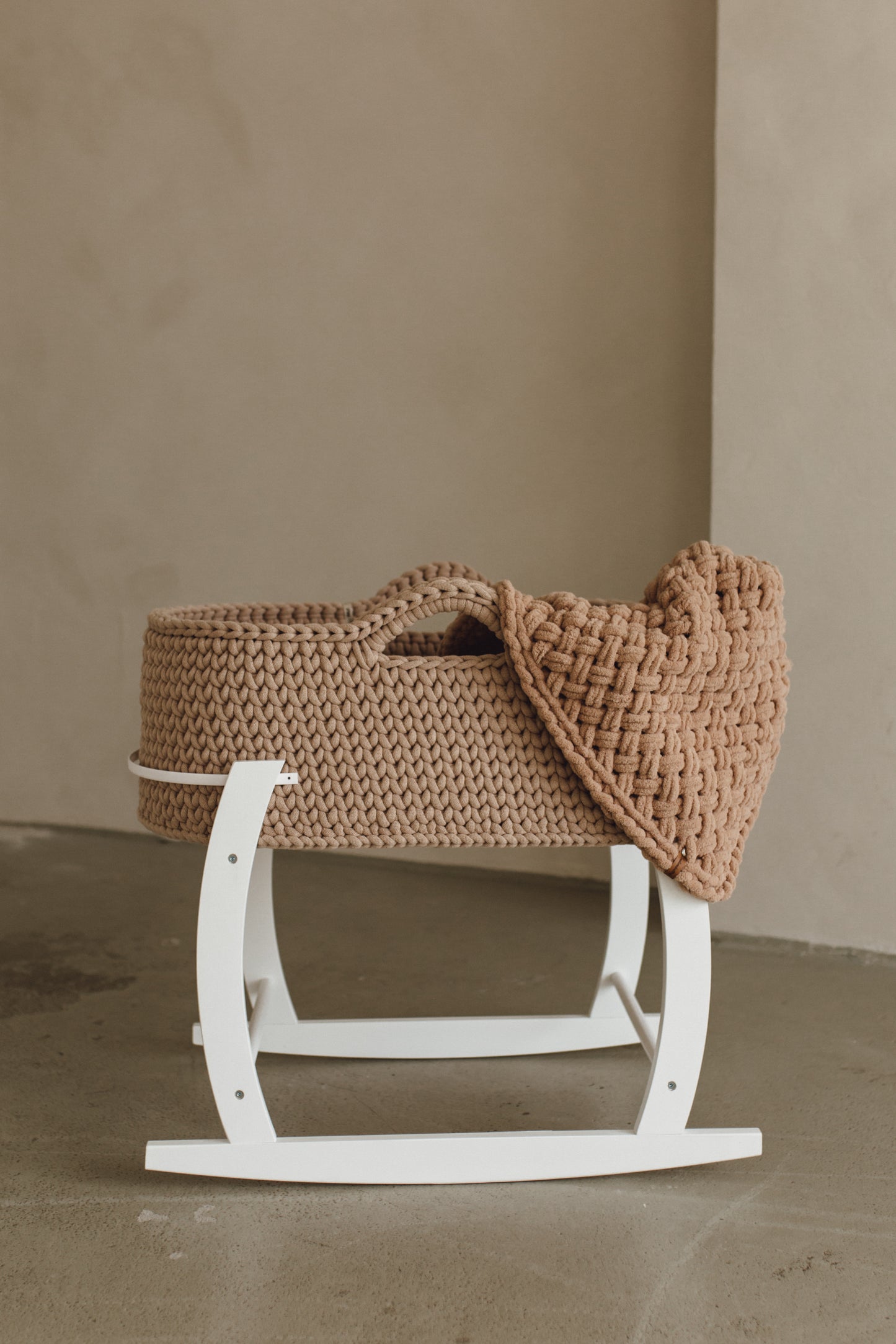 Berceau bébé panier moïse au crochet en coton Oeko-Tex