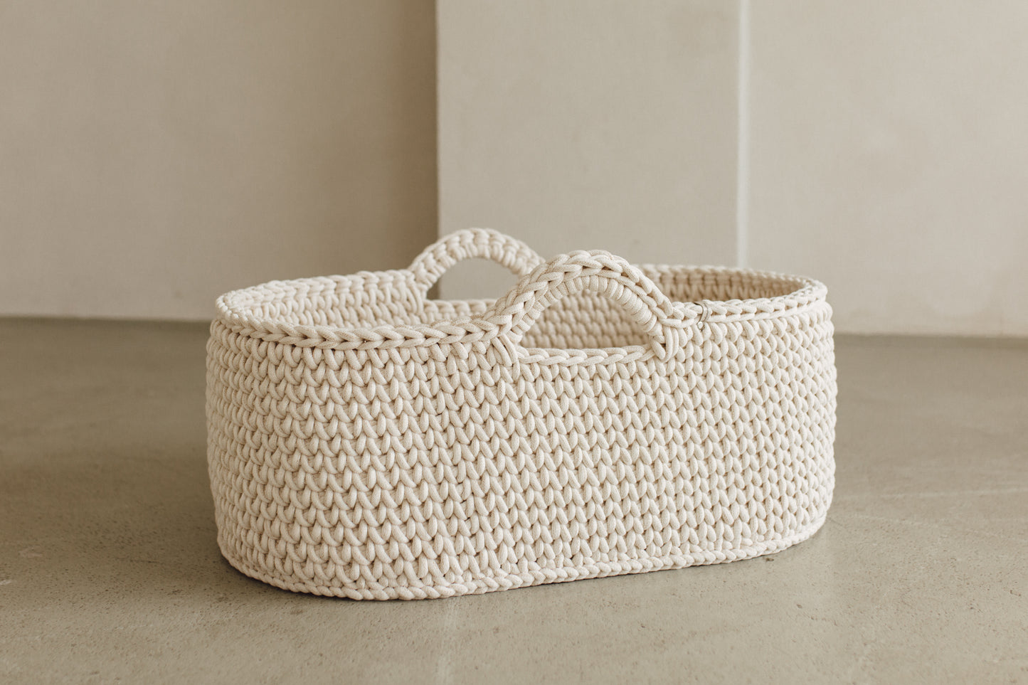 Berceau bébé panier moïse au crochet en coton Oeko-Tex