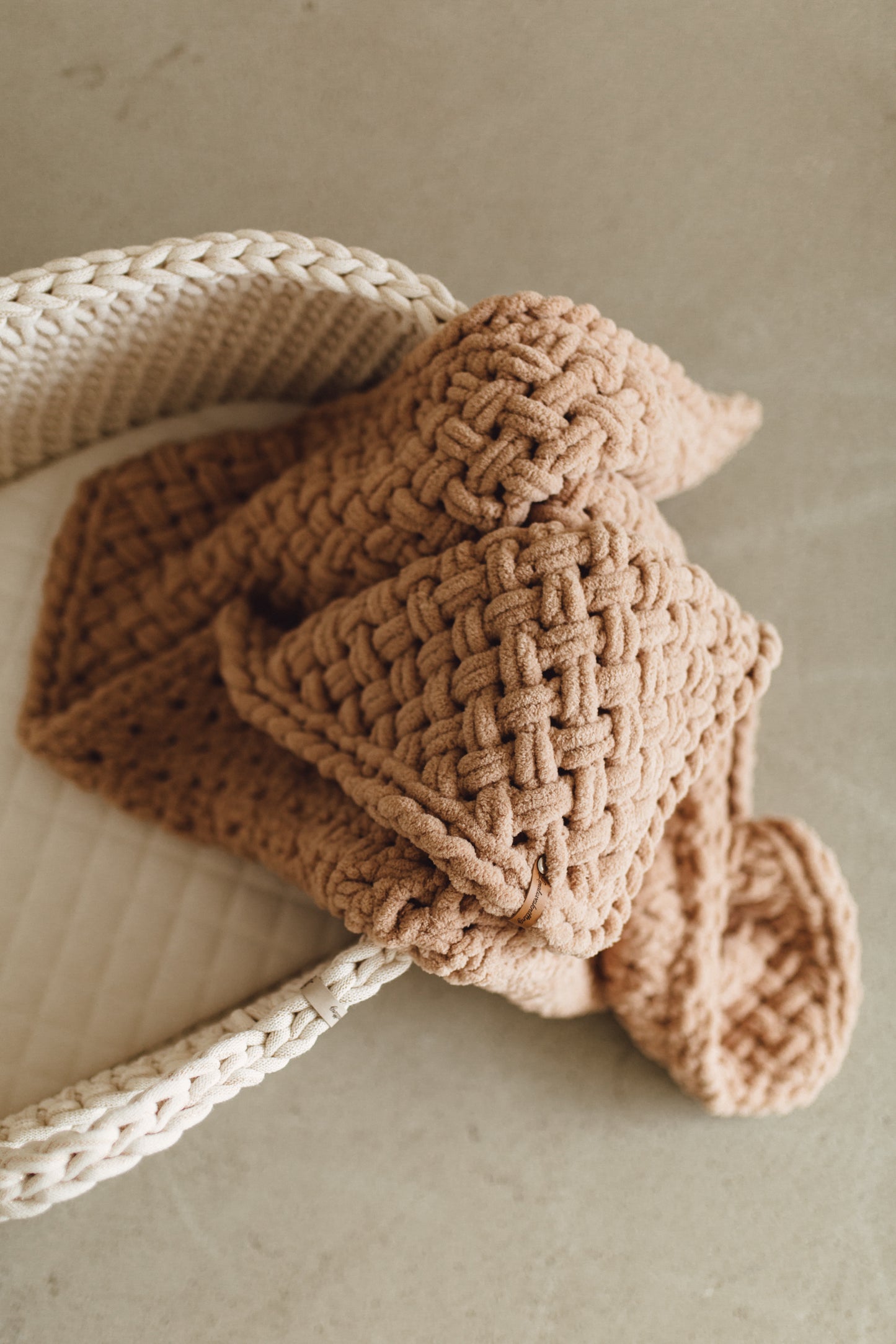 Berceau bébé panier moïse au crochet en coton Oeko-Tex