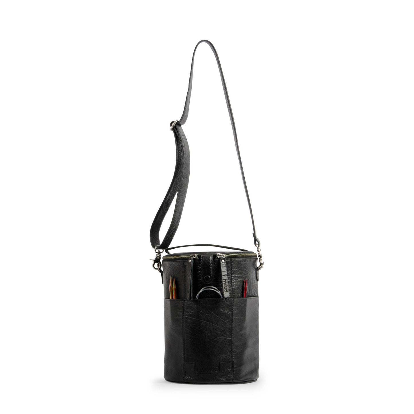 MUUD Saturn XL Handgemachte Ledertasche Stricktasche Kulturtasche Scherentasche