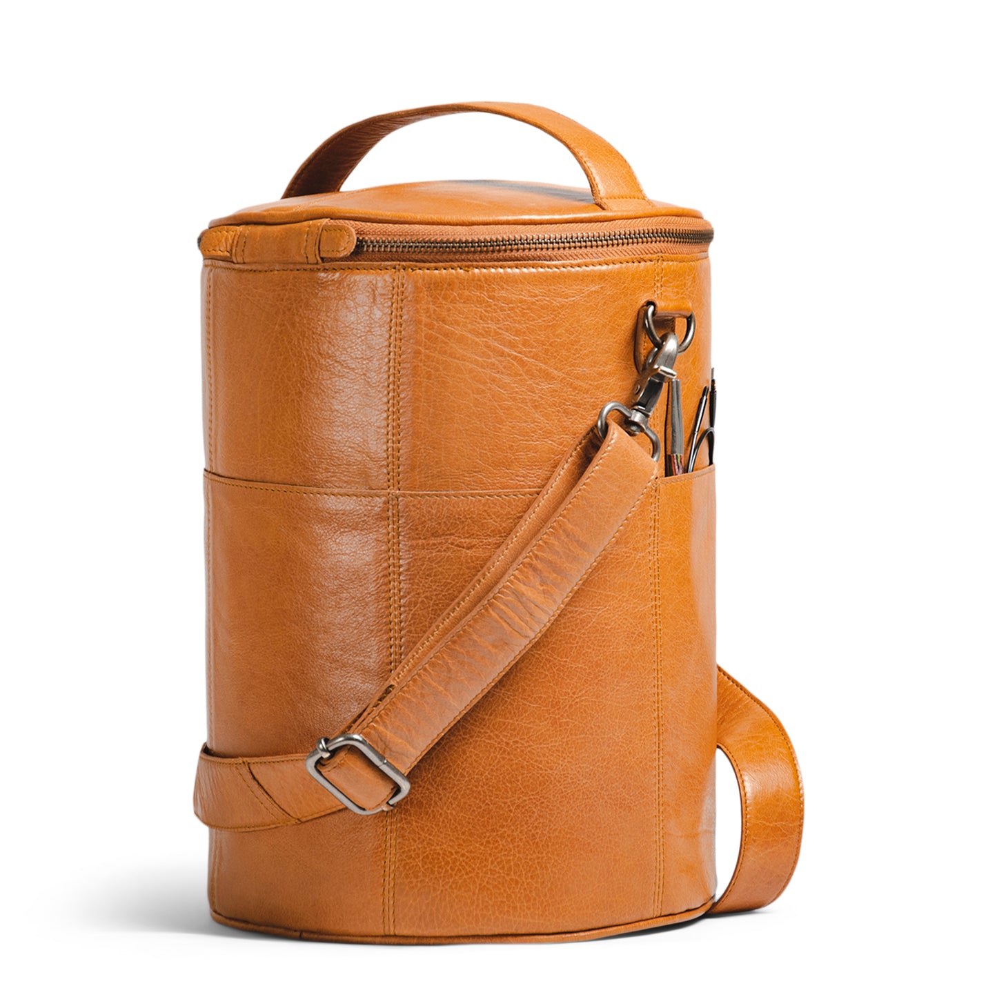 MUUD Saturn XL Handgemachte Ledertasche Stricktasche Kulturtasche Scherentasche