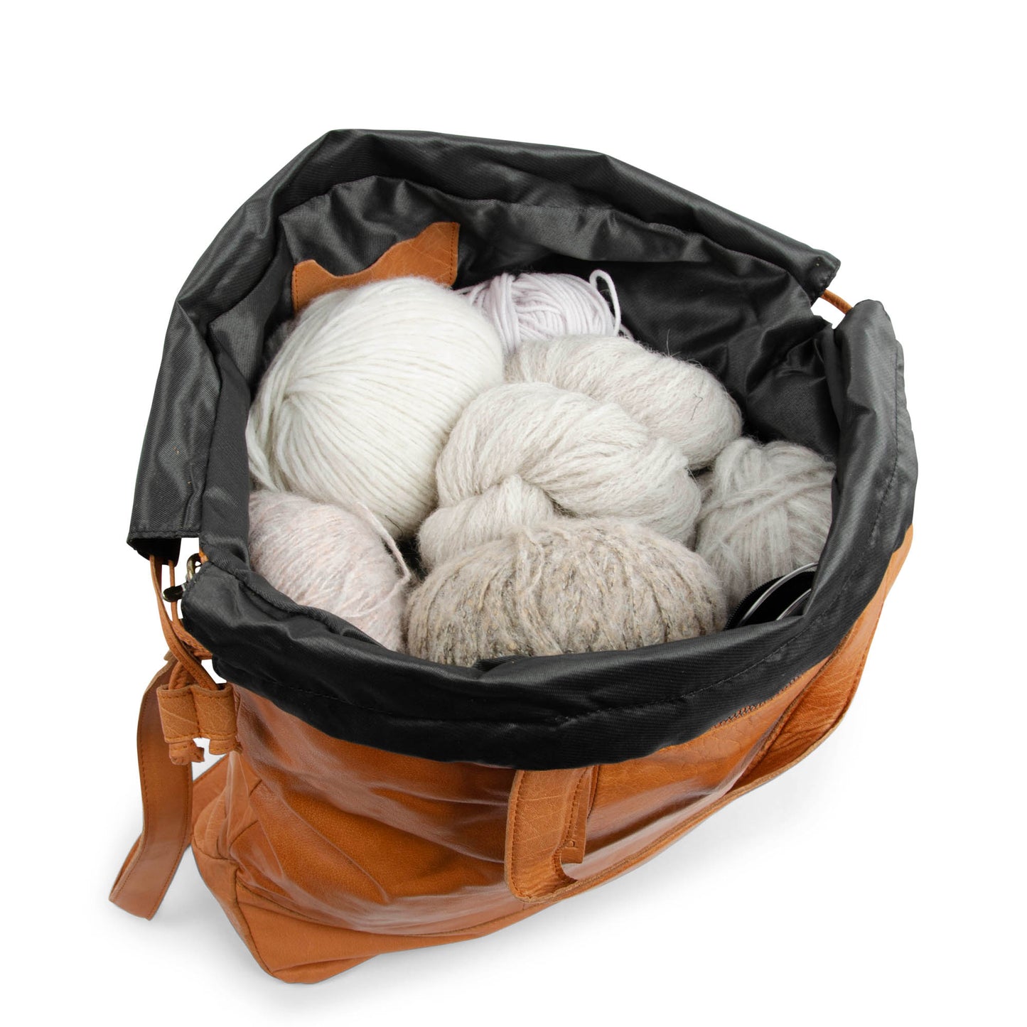 MUUD Lofoten XL Handmade Project Bag Leather Knit Bag / Shopper