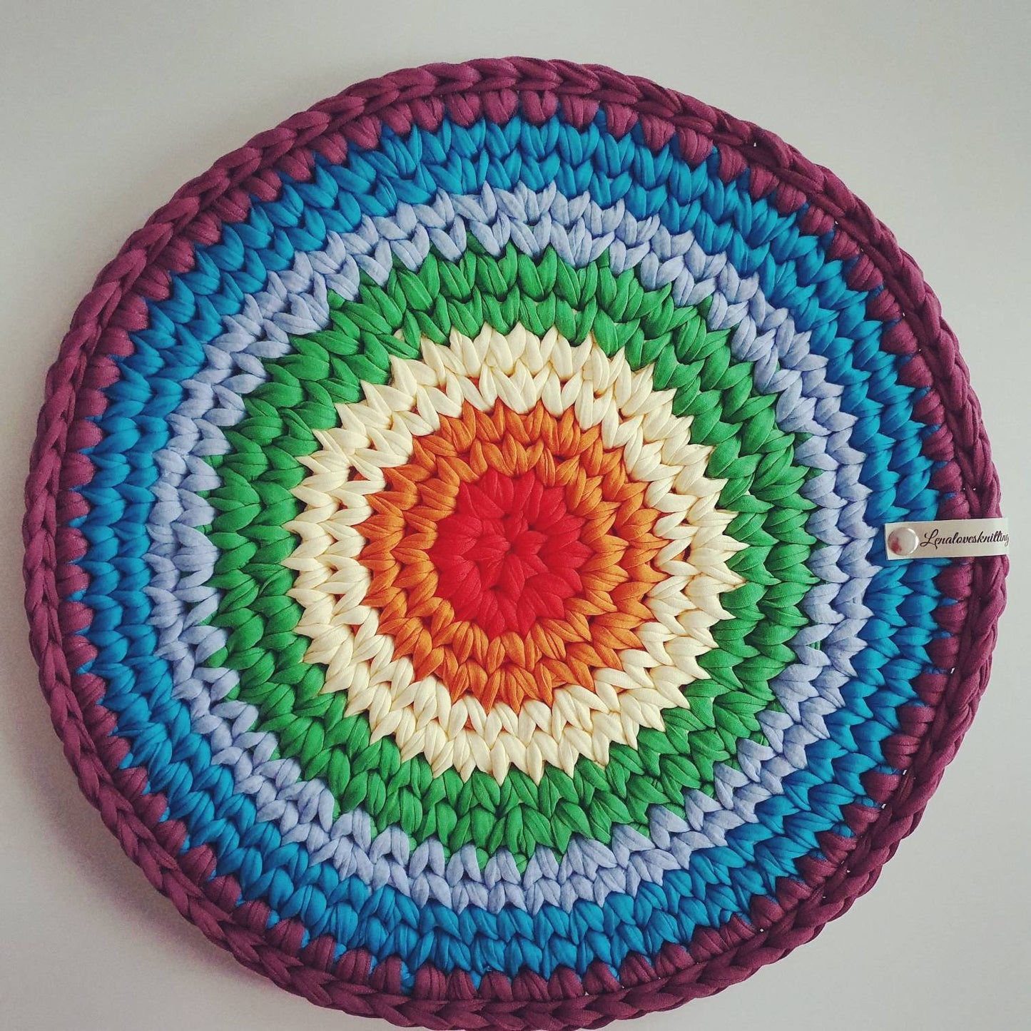 Panier arc-en-ciel Panier de rangement Utensilo crocheté à partir de coton recyclé Fil textile de différentes tailles