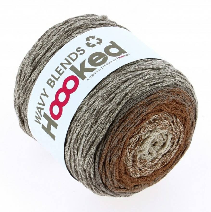 Hoooked Wavy Blends Gradient Yarn Bobbel Recycled Cotton Crochet Yarn Knitted Yarn Gradient Yarn cake Multicolor