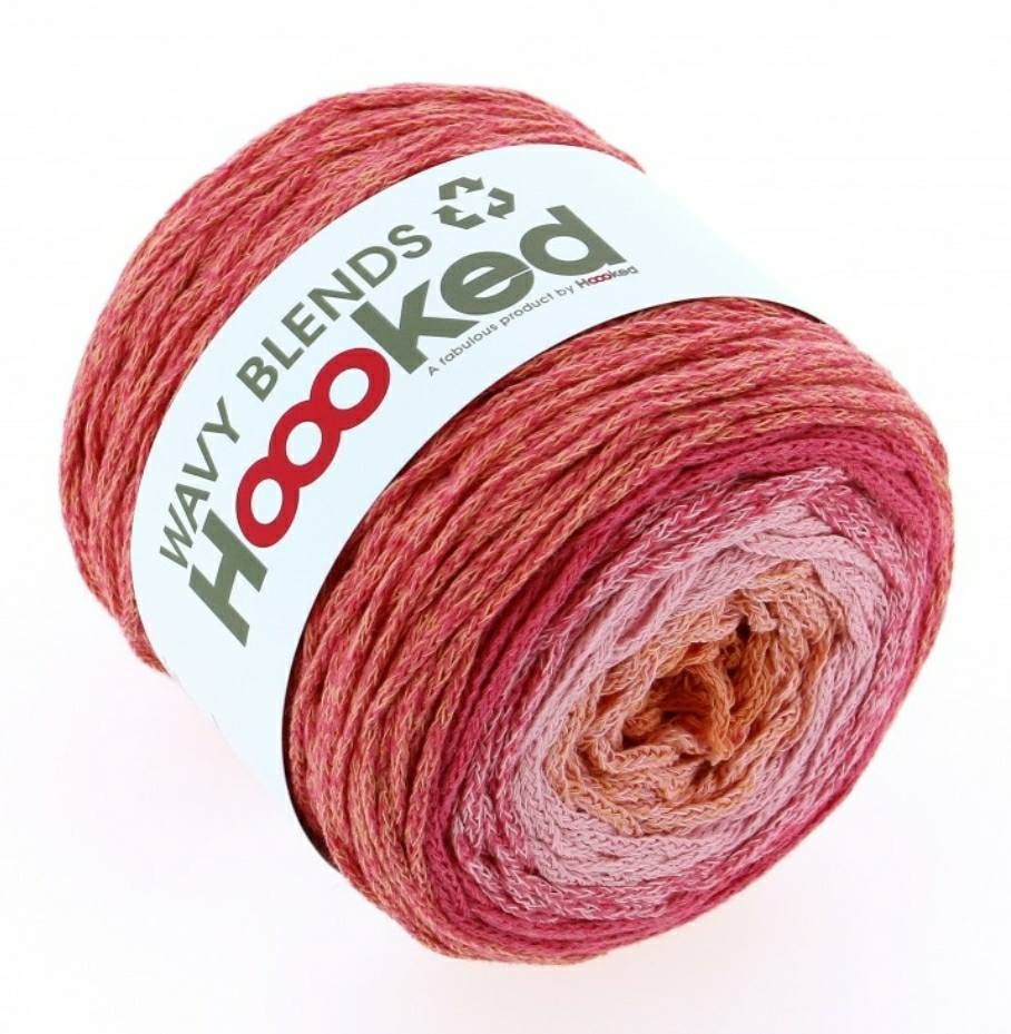 Hoooked Wavy Blends Gradient Yarn Bobbel Recycled Cotton Crochet Yarn Knitted Yarn Gradient Yarn cake Multicolor