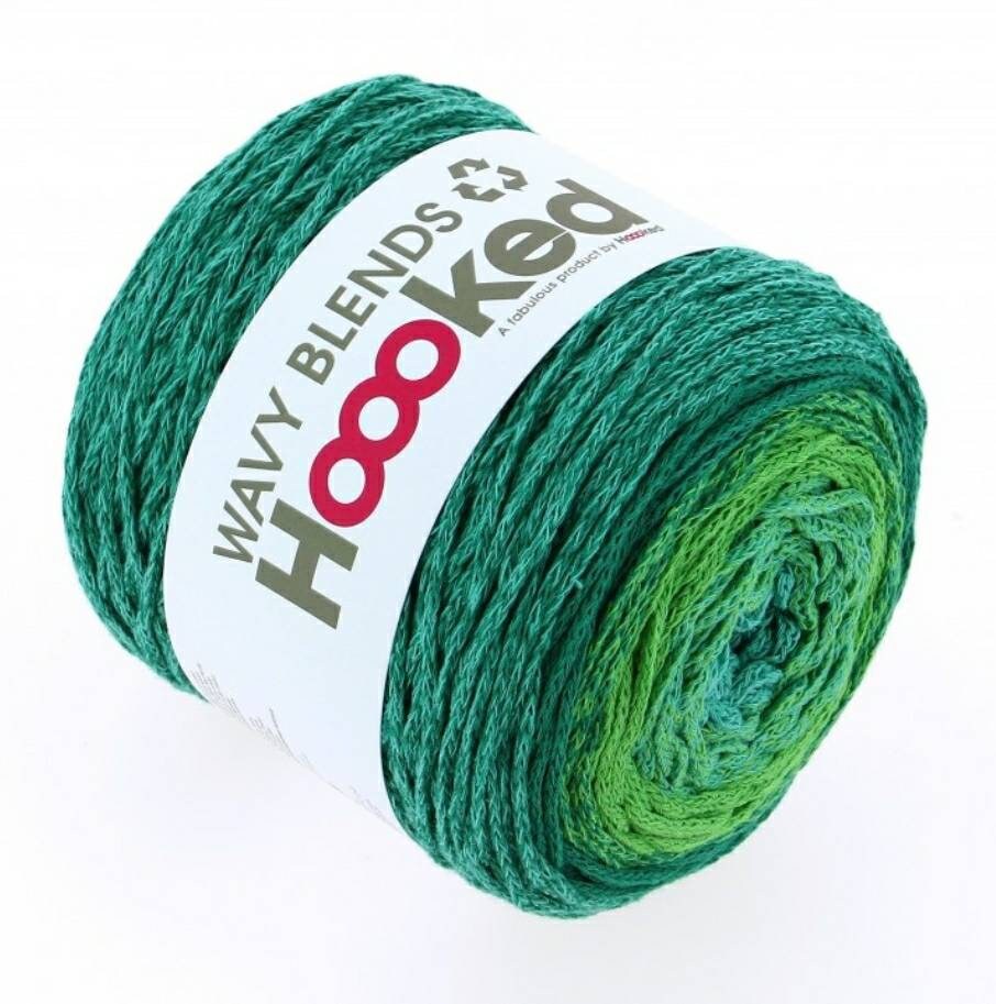 Hoooked Wavy Blends Gradient Yarn Bobbel Recycled Cotton Crochet Yarn Knitted Yarn Gradient Yarn cake Multicolor