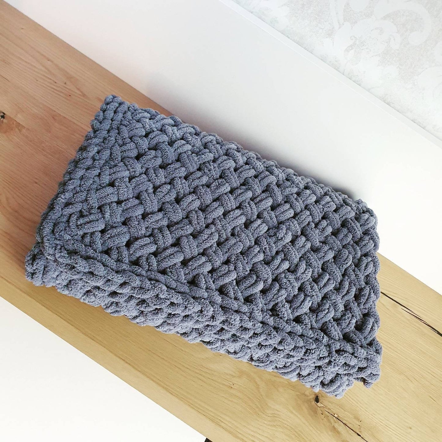 Handgestrickte Decke Babydecke Neugeborenendecke Kuscheldecke Einschlagdecke kuschelig weich Karo-Muster Baby Geschenk Babyparty Babyshower