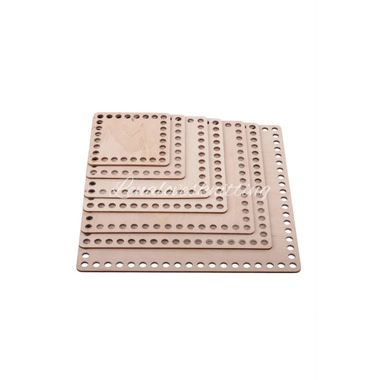 Base de cesta Base de ganchillo Base de madera para cesta de ganchillo cuadrada de madera de abedul