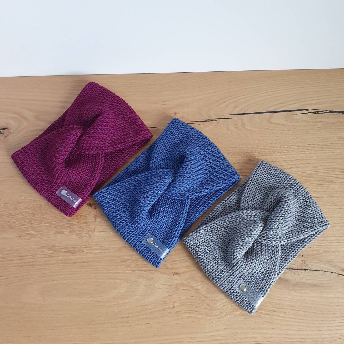 Stirnband Twist aus 100 % Merinowolle