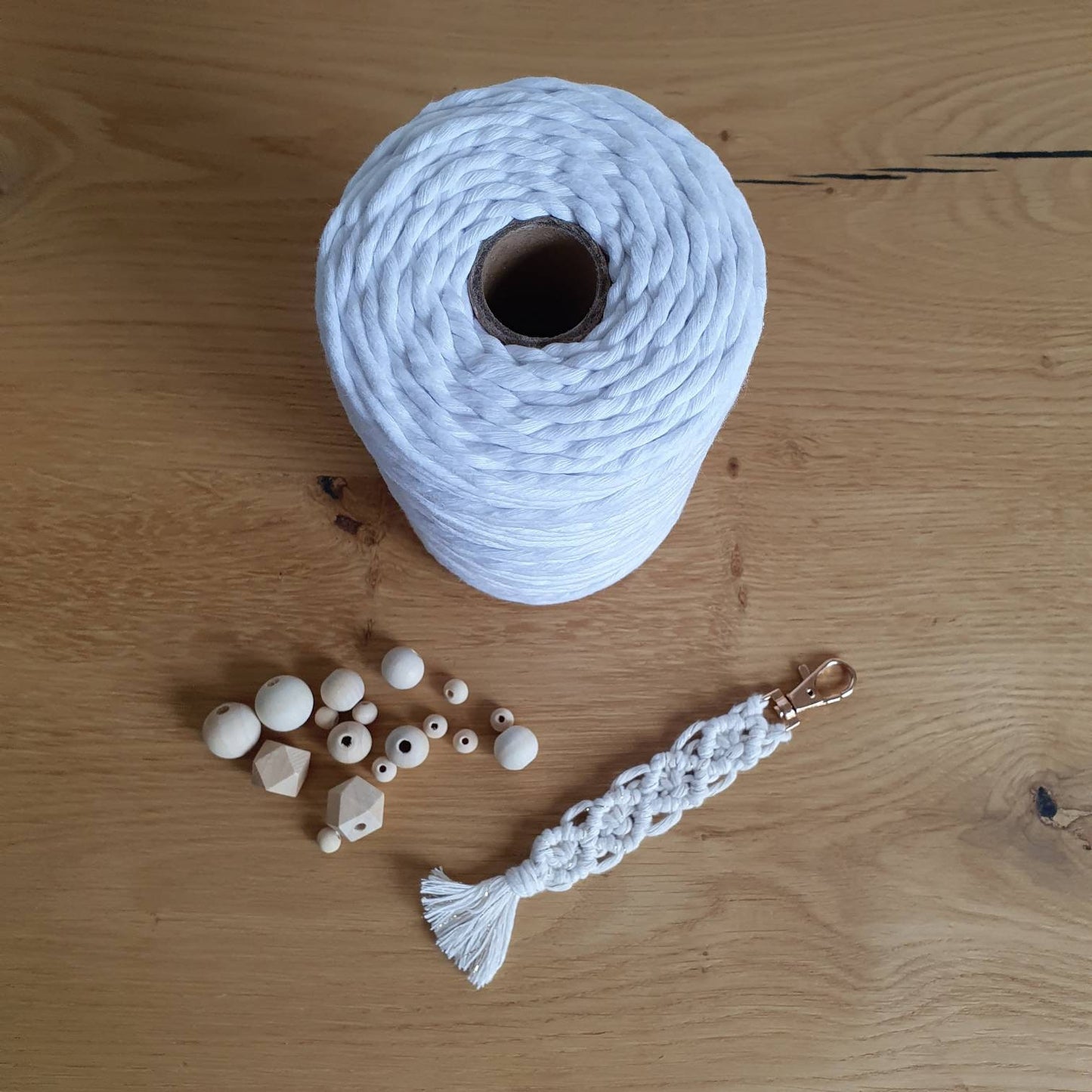 Premium Makramee Garn 4mm Twisted Cord 100% recycelt Baumwolle 100m