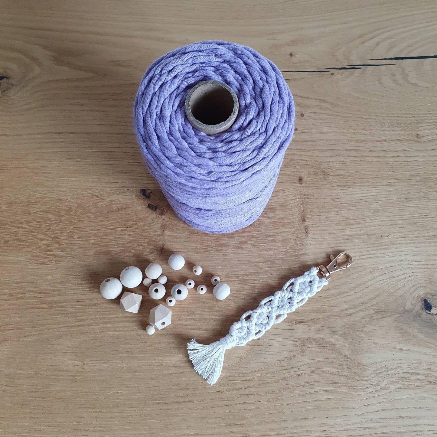 Premium Makramee Garn 4mm Twisted Cord 100% recycelt Baumwolle 100m