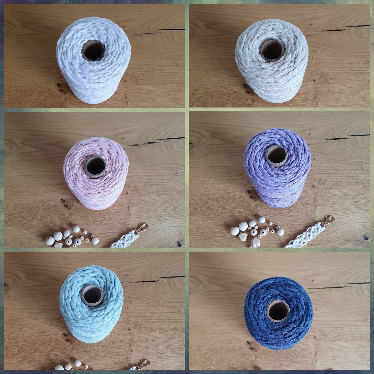 Premium Makramee Garn 4mm Twisted Cord 100% recycelt Baumwolle 100m