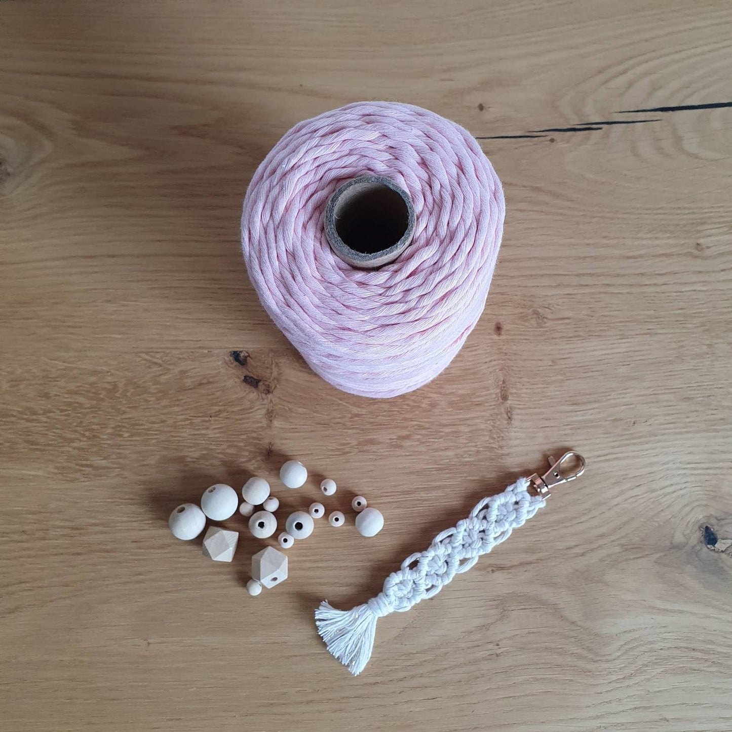 Premium Makramee Garn 4mm Twisted Cord 100% recycelt Baumwolle 100m