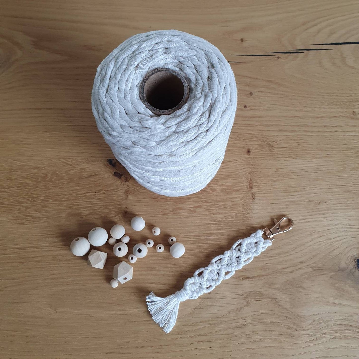 Premium Makramee Garn 4mm Twisted Cord 100% recycelt Baumwolle 100m