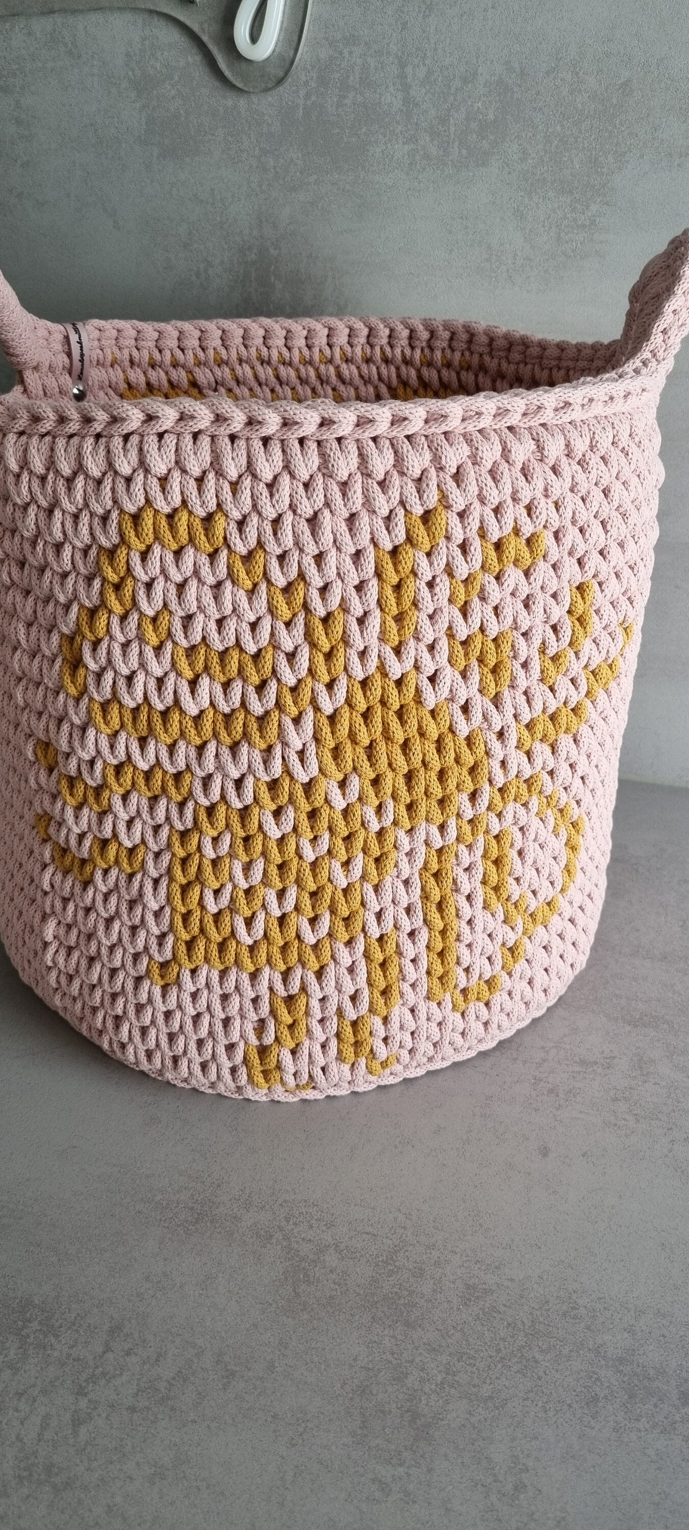 Children's room Baby room Toy basket crocheted from recycled cotton with desired motif