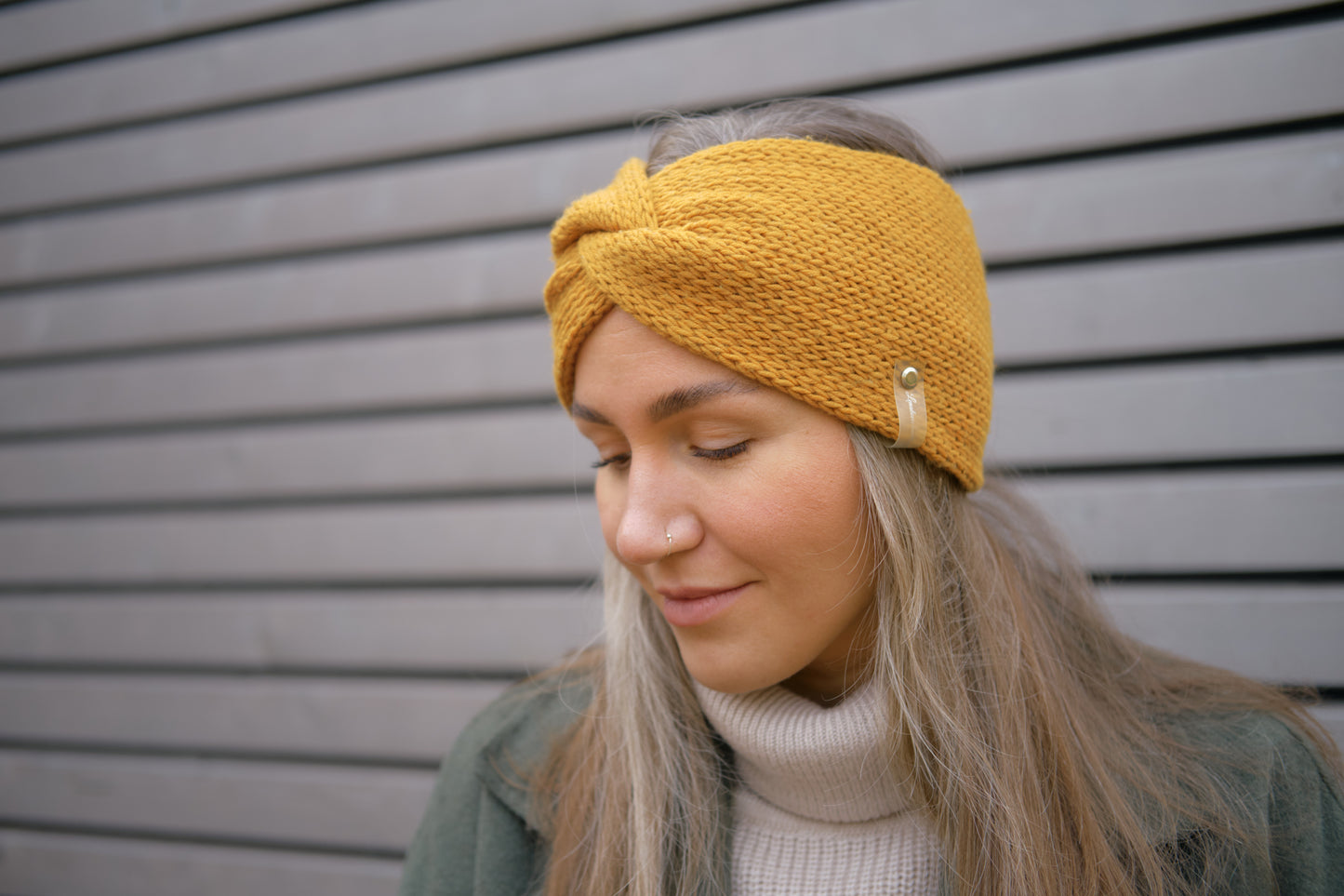 Stirnband Twist aus 100 % Merinowolle