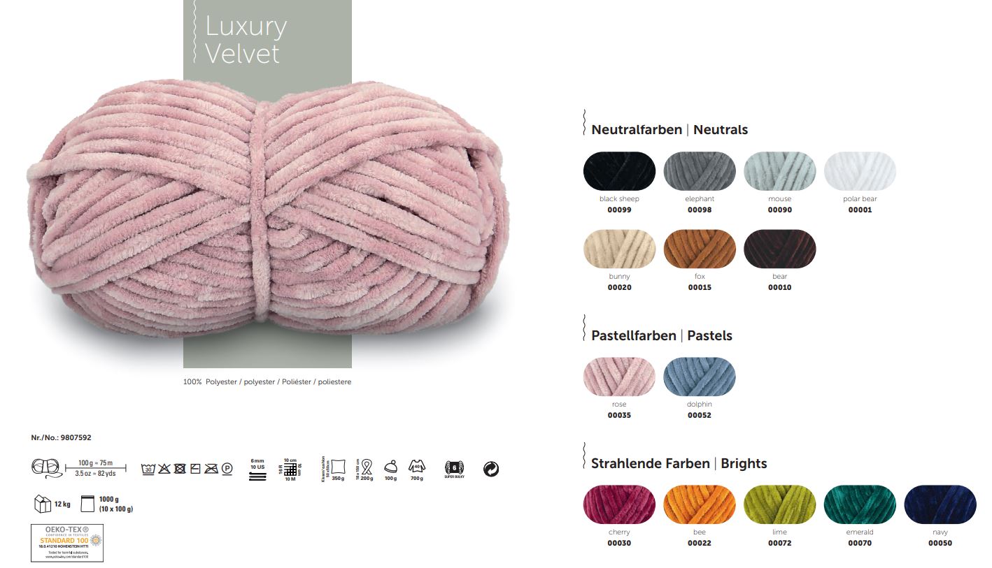 Schachenmayr Luxury Velvet Chenille Yarn 100g