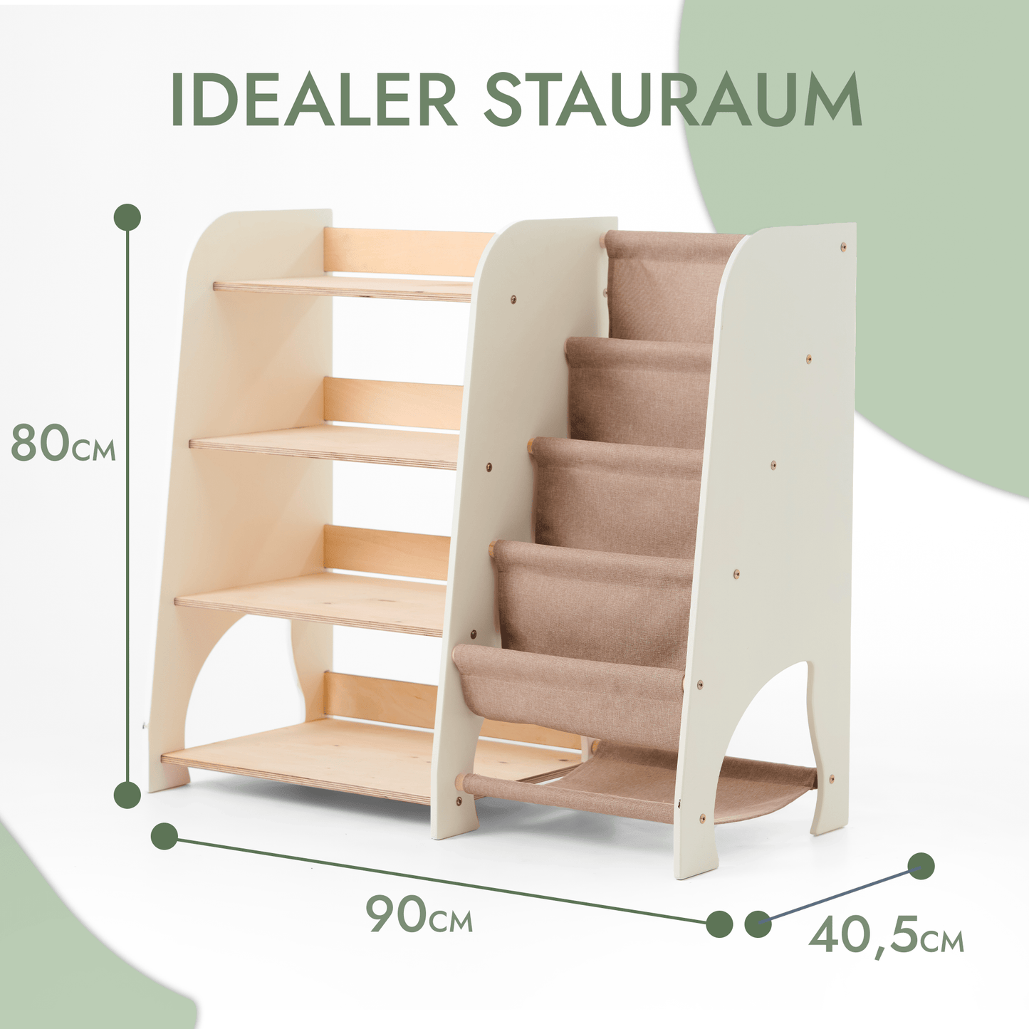 2in1 Montessori-Regal für Bücher und Spielzeug