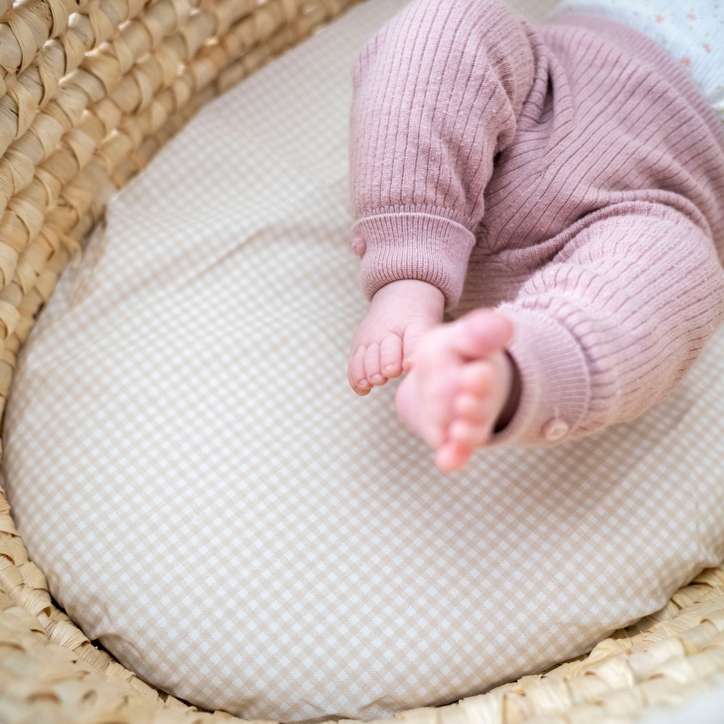 Spannbetttuch Baumwolle kariert - weich, atmungsaktiv & hautfreundlich