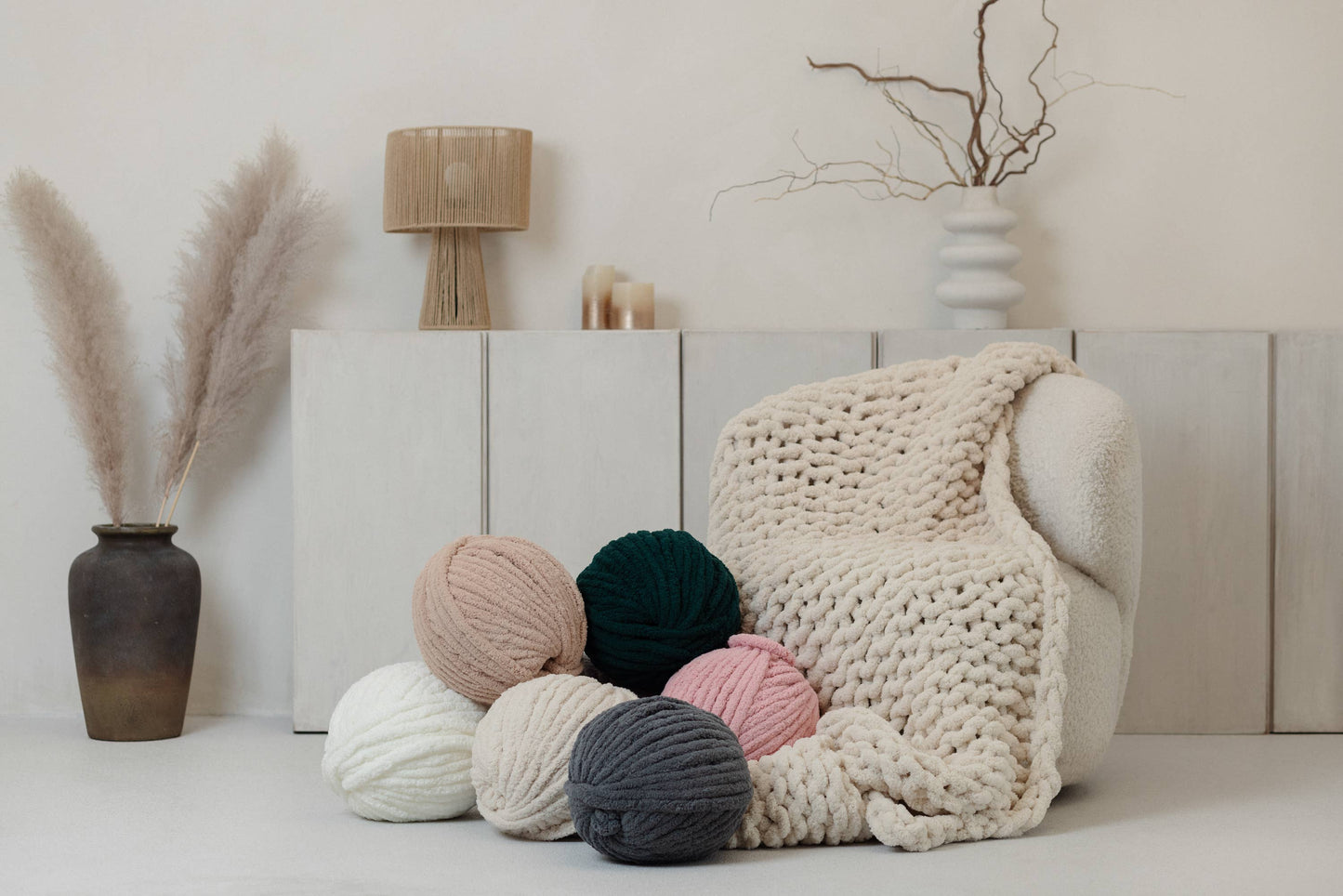 1KG Chenille-Garn Riesige flauschige Plüschwolle zum Armstricken