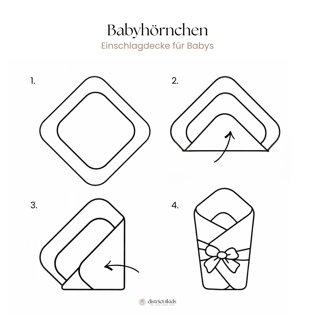 Babyhörnchen Musselin mit Schleife – Kuschelige Puckdecke & Einschlagdecke