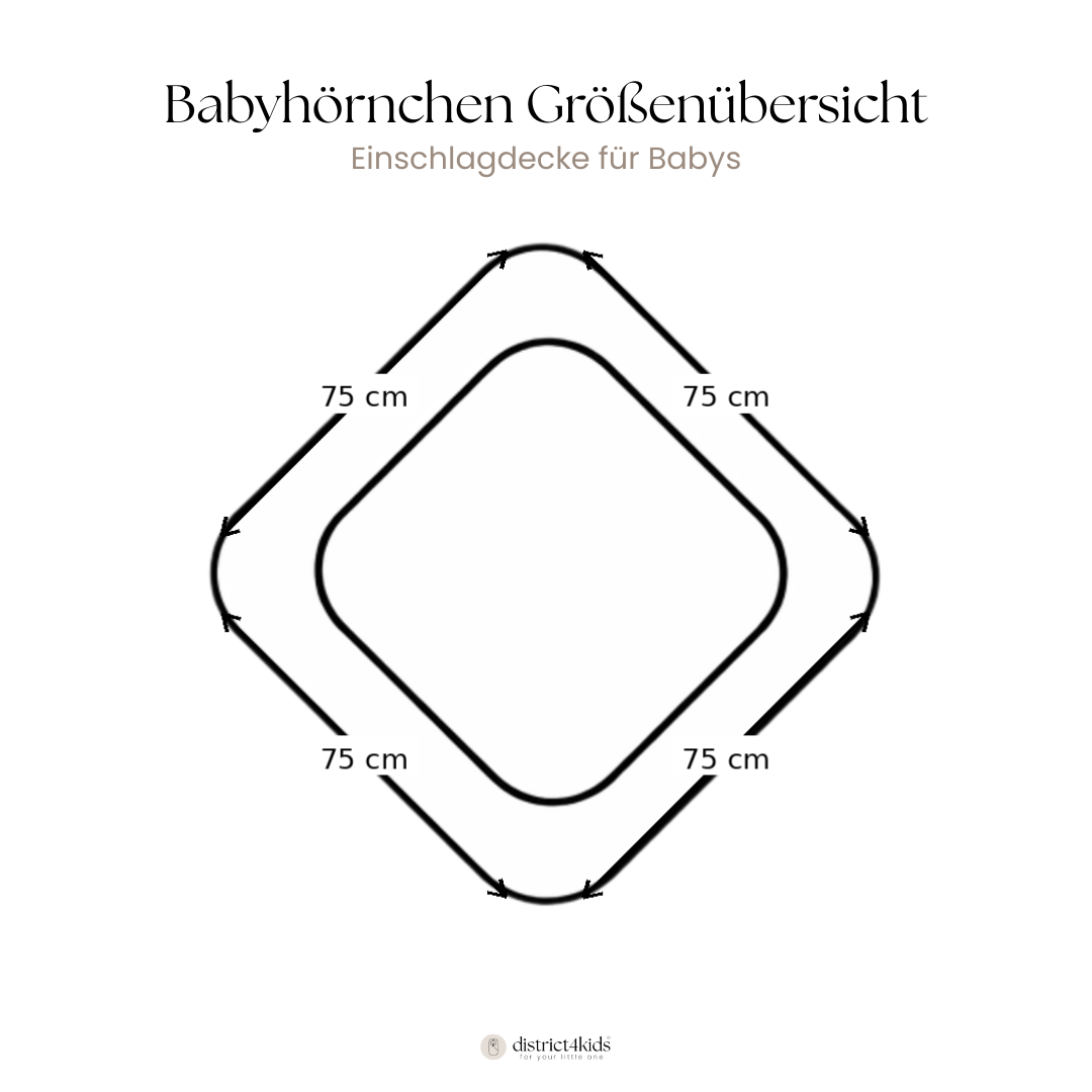 Babyhörnchen Musselin Herzen braun mit Schleife – Puckdecke & Einschlagdecke
