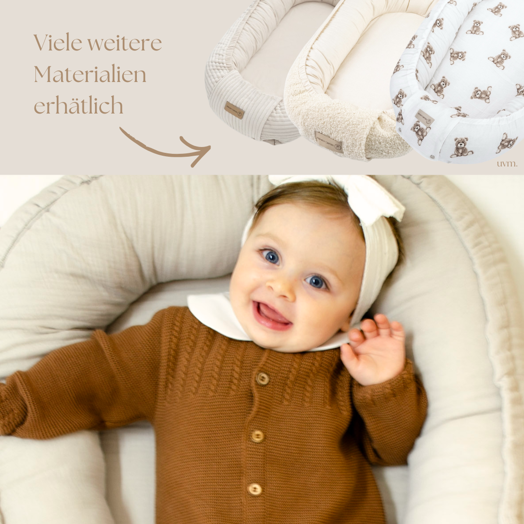 Babynestchen Musselin – Weicher mitwachsender Baby Kokon