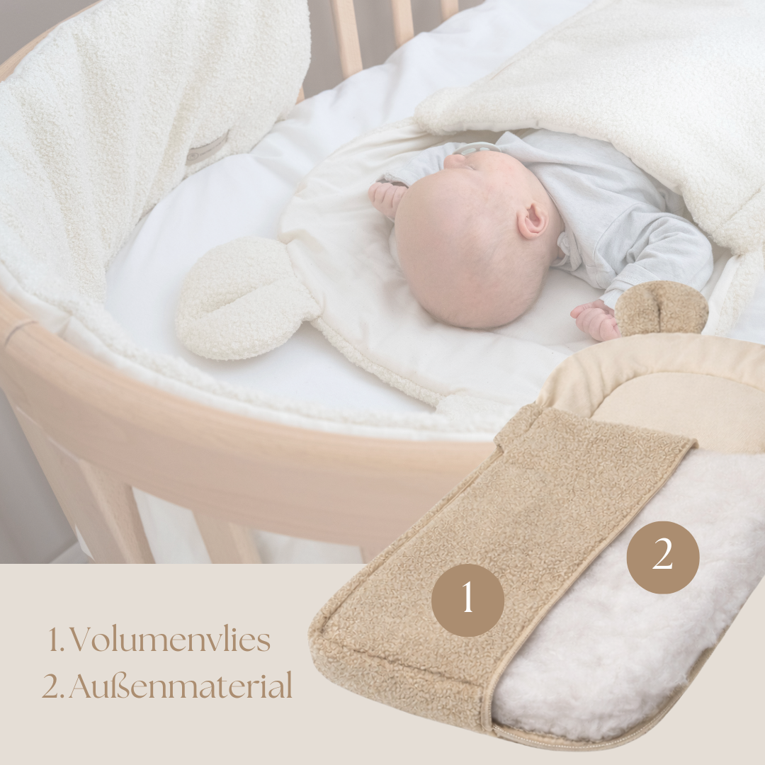 Babyschlafsack Teddyohren Teddy Bouclé - kuscheliger Ganzjahresschlafsack