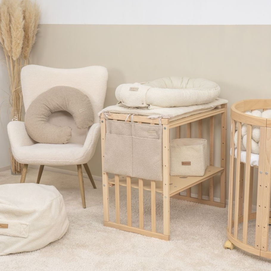 Babybett Organizer Teddystoff Bouclé - Aufbewahrung fürs Babyzimmer