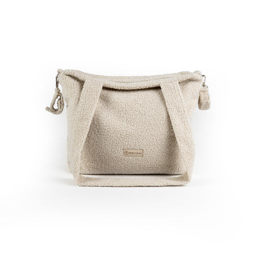 Wickeltasche Bouclé Teddystoff für den Kinderwagen - Mom bag