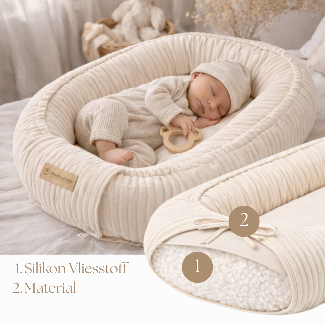 Babynestchen Cord  – Mitwachsender weicher Baby-Kokon