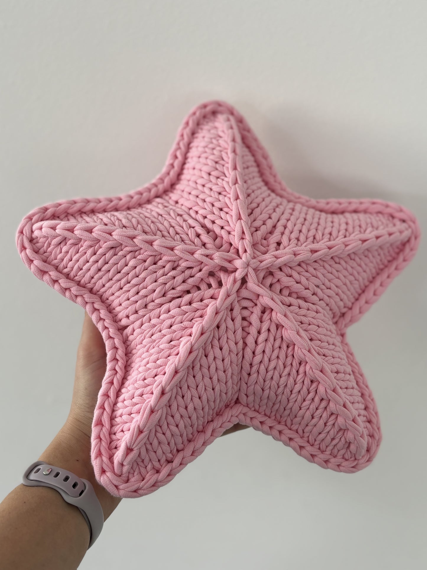 Decorative cushion star made from recycled cotton