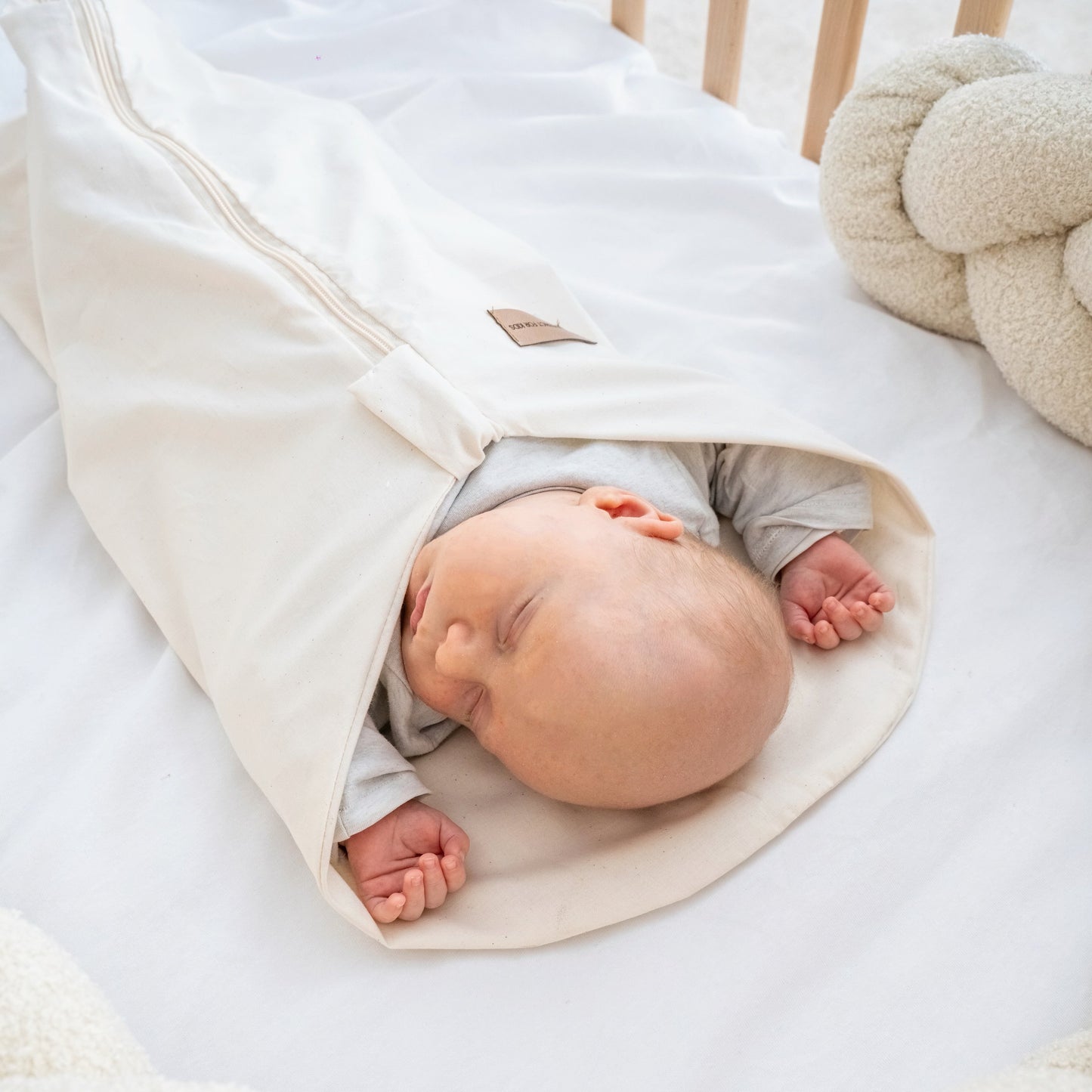 Pucksack Bio-Baumwolle mitwachsend - Ganzjahres Schlafsack für Babys